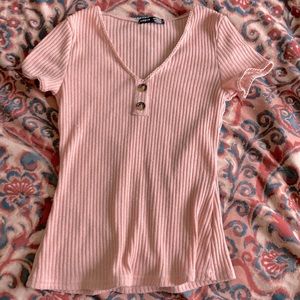 Salmon pink/ peach colored shirt from SHEIN. Never worn, size 4